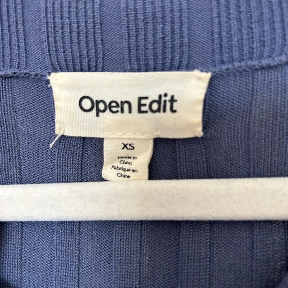 Open Edit Navy Ribbed Button-Front Cardigan - Picture 2 of 3